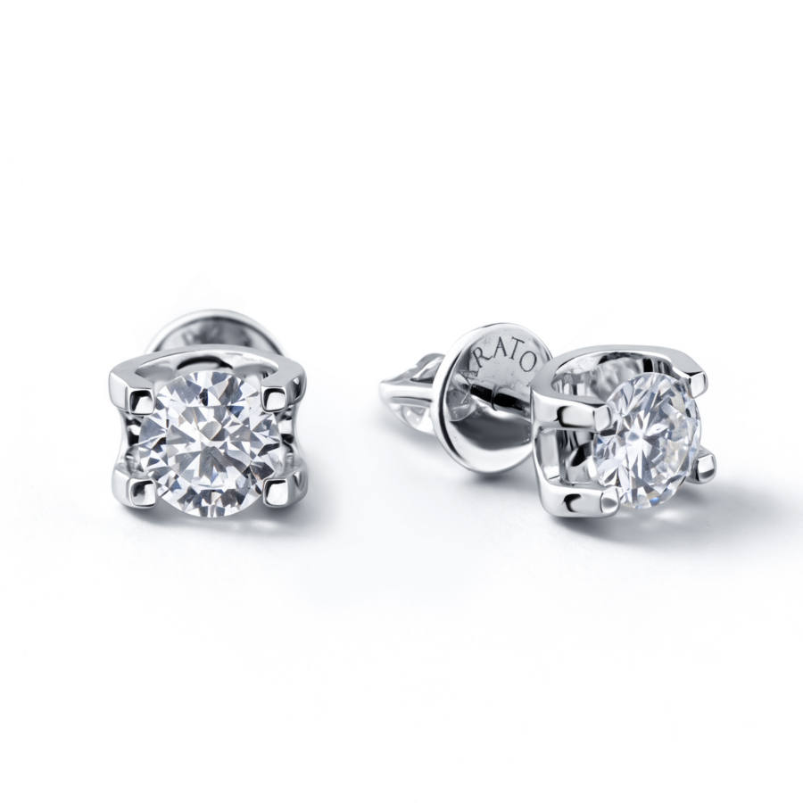 Серьги из красного золота 585 с бриллиантом 0,3 ct