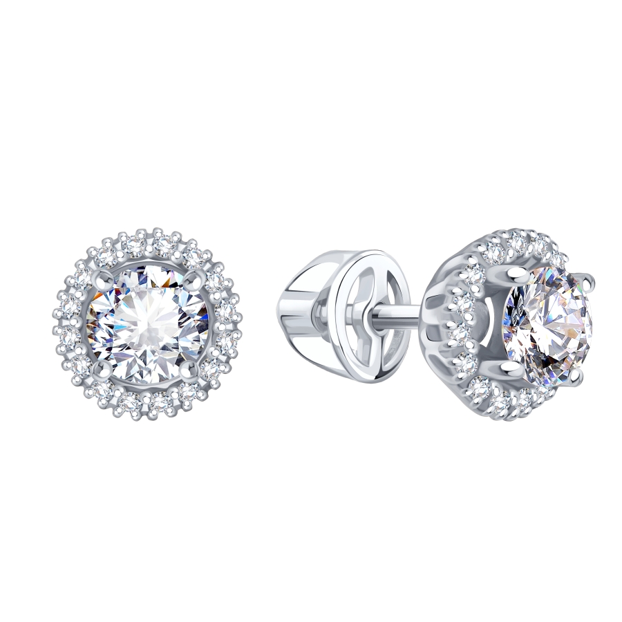Серьги из красного золота 585 с бриллиантом 0,3 ct