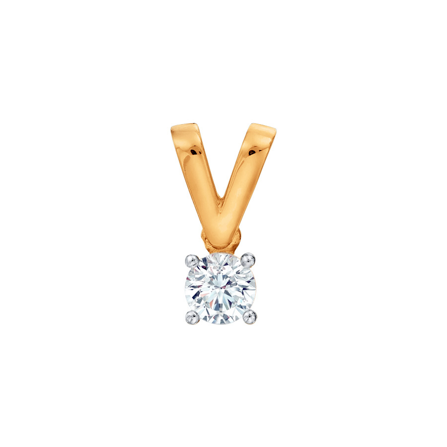 Подвеска из красного золота 585 с бриллиантом 0,3 ct