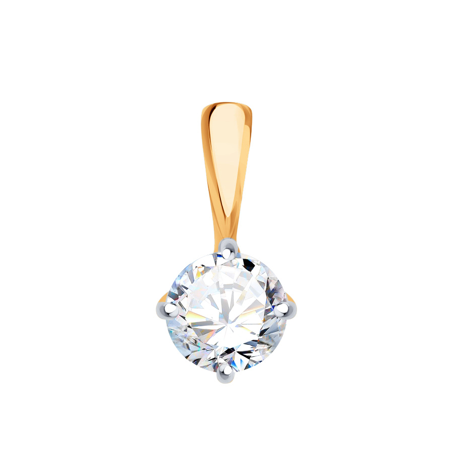 Подвеска из красного золота 585 с бриллиантом 0,3 ct