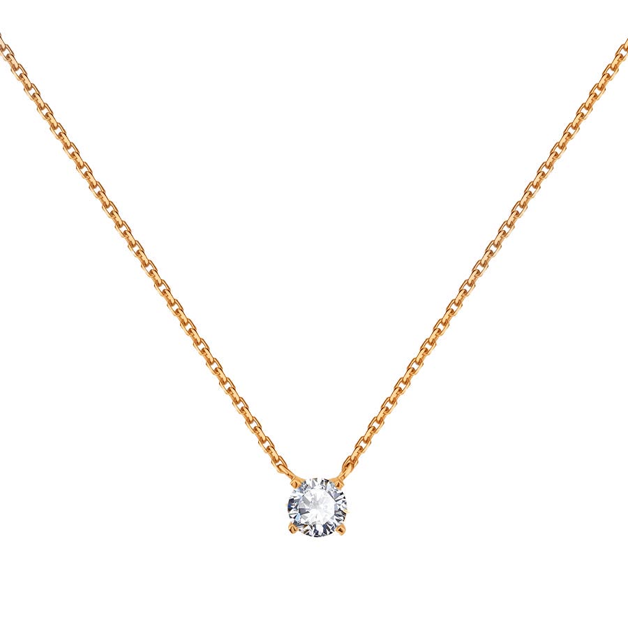 Колье из красного золота 585 с бриллиантом 0,3 ct