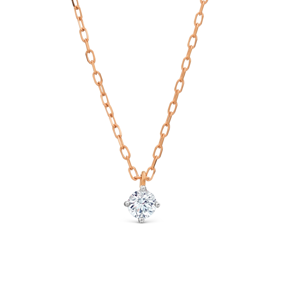 Колье из красного золота 585 с бриллиантом 0,3 ct
