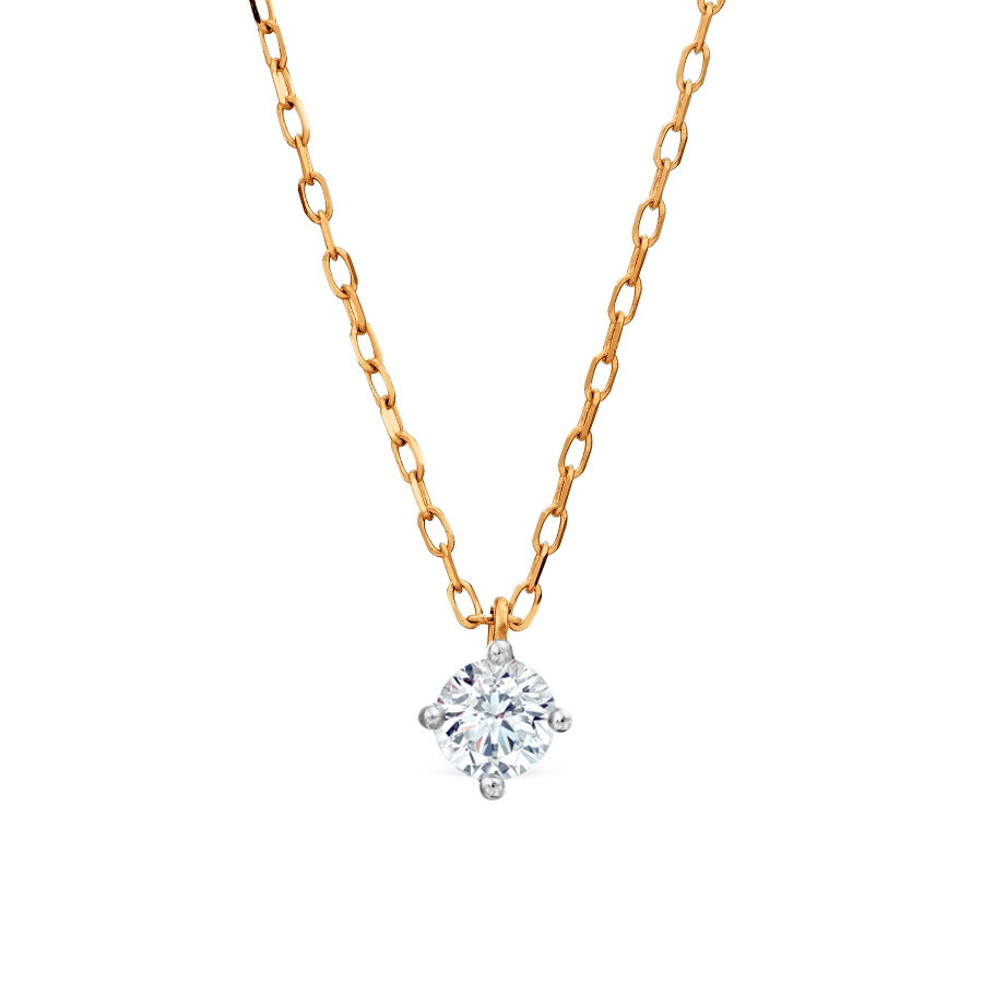 Колье из красного золота 585 с бриллиантом 0,3 ct